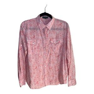 Lauren Ralph Lauren Women’s L Collared Long Sleeve Pink Floral Button Up Cotton